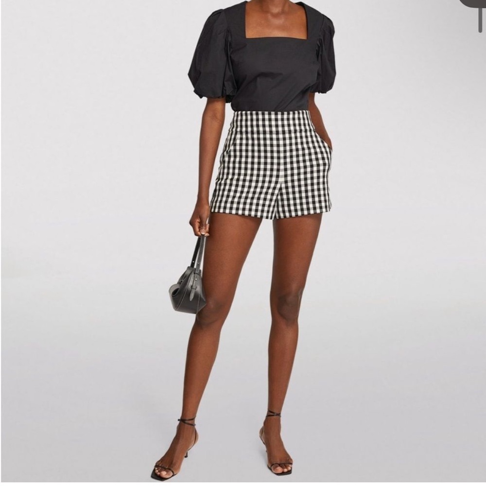 Alice and Olivia black and white checkered shorts